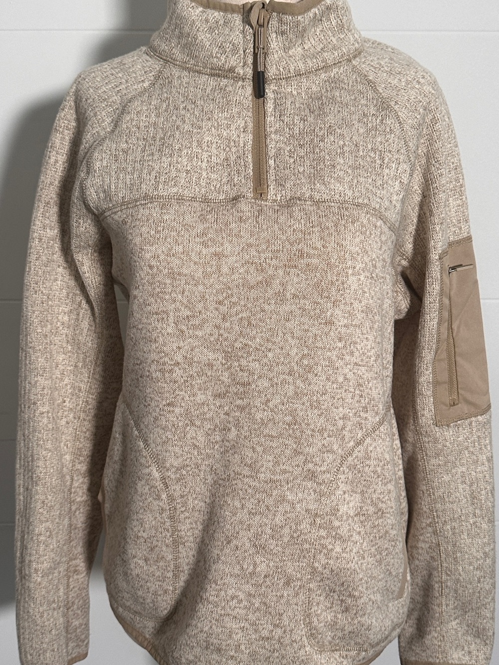 Bass Women's Quarter-Zip Sweater in Beige S